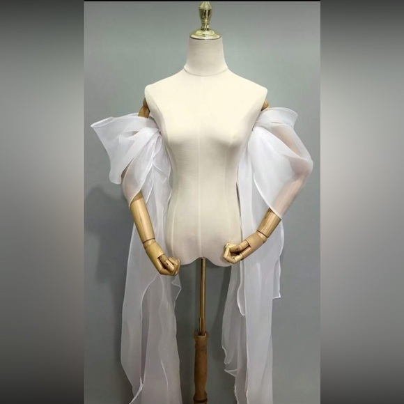 Elegant White Sheer Sleeves - Picture 3 of 3